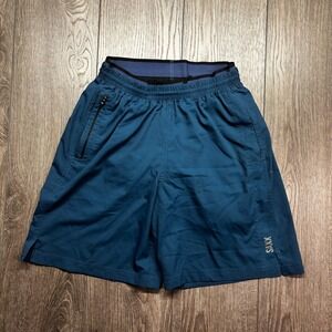 Saxx 8" Kinetic Train 2N1 Lined Shorts Men's Small Blue Ballpark Pouch